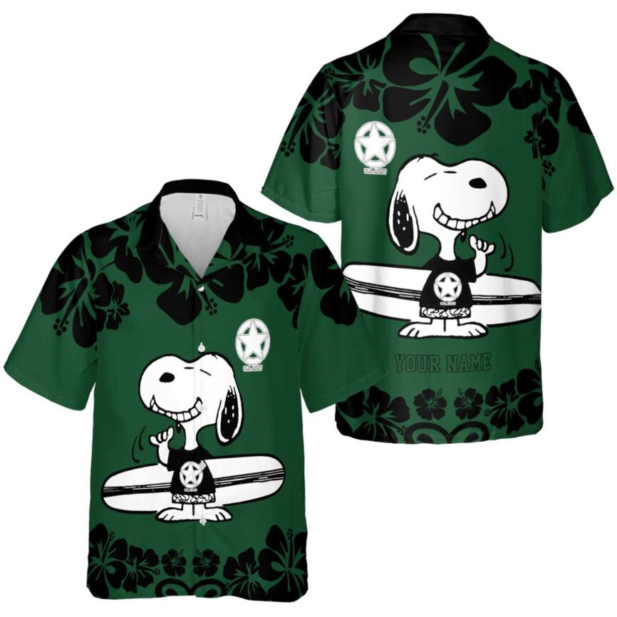 Custom Army Surfing Snoopy Hawaiian Shirt Premium grade