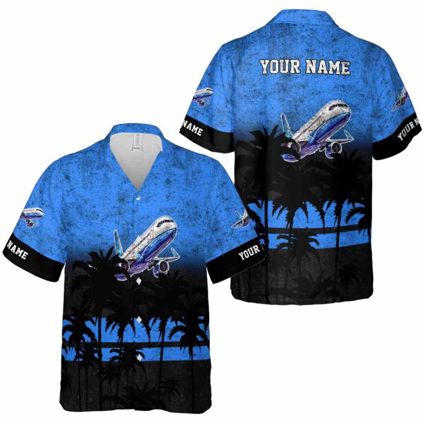 Custom Aviation Sunset Gradient Hawaiian Shirt Premium grade