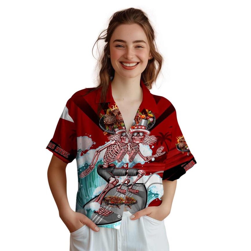 Custom BBQ Grateful Dead Motif Hawaiian Shirt Top rated