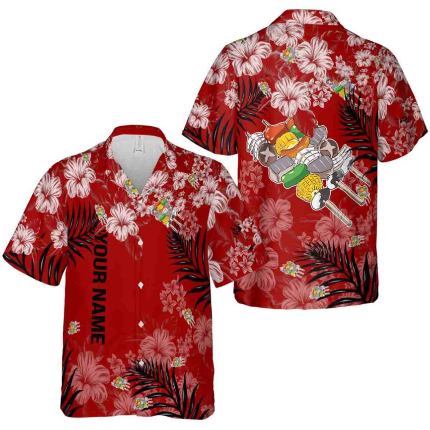 Custom BBQ Hibiscus Pattern Hawaiian Shirt Premium grade