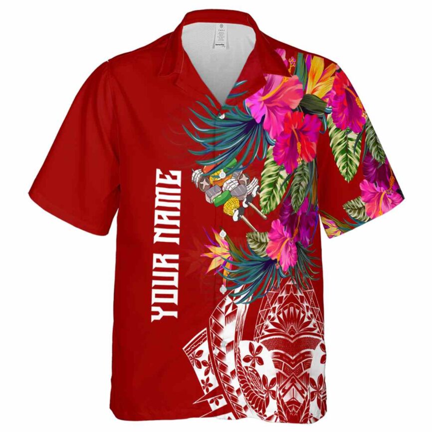 Custom BBQ Polynesian Flowers Hawaiian Shirt Fashion forward