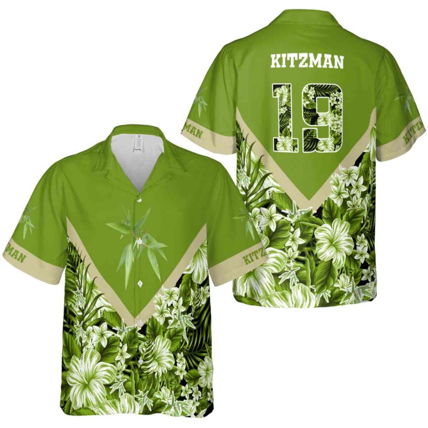 Custom Bamboo Bold Floral Number Hawaiian Shirt Premium grade