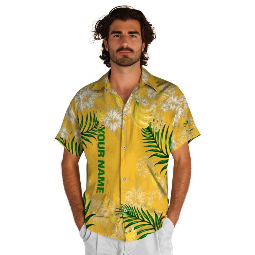 Custom Banana Hibiscus Pattern Hawaiian Shirt New Arrival