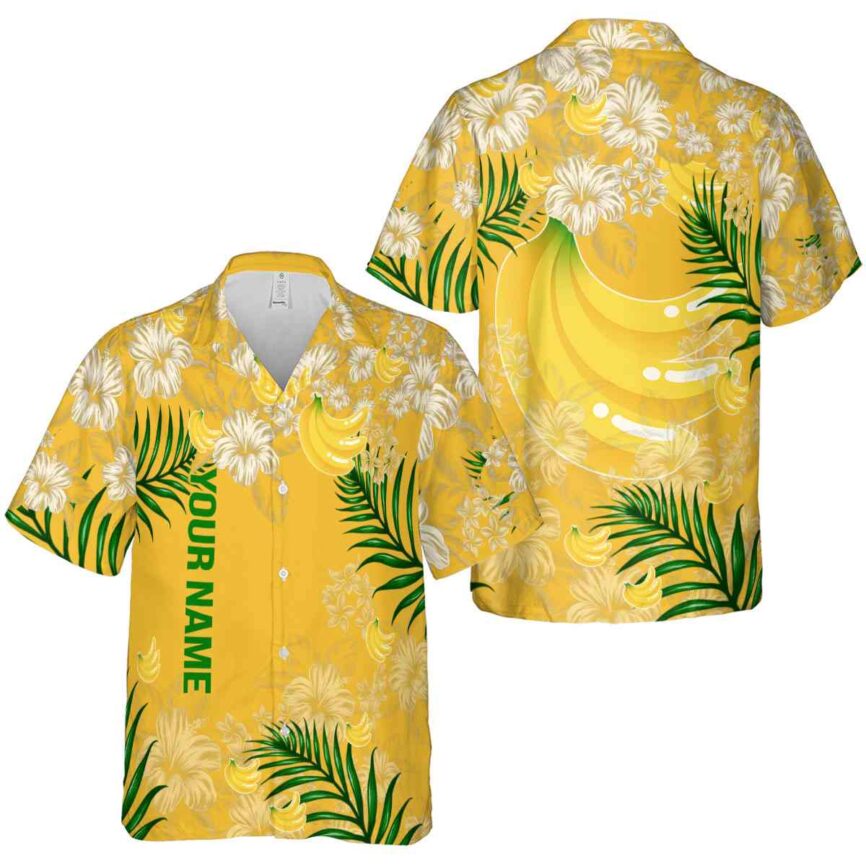 Custom Banana Hibiscus Pattern Hawaiian Shirt Premium grade