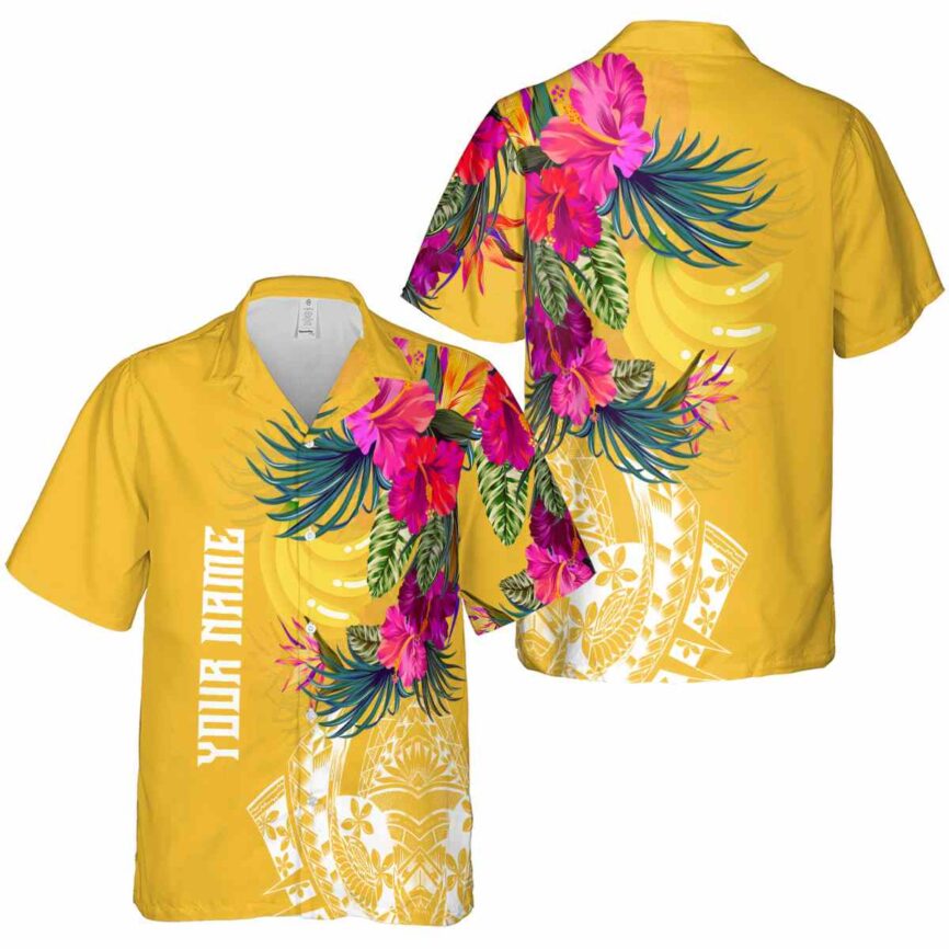 Custom Banana Polynesian Flowers Hawaiian Shirt Premium grade