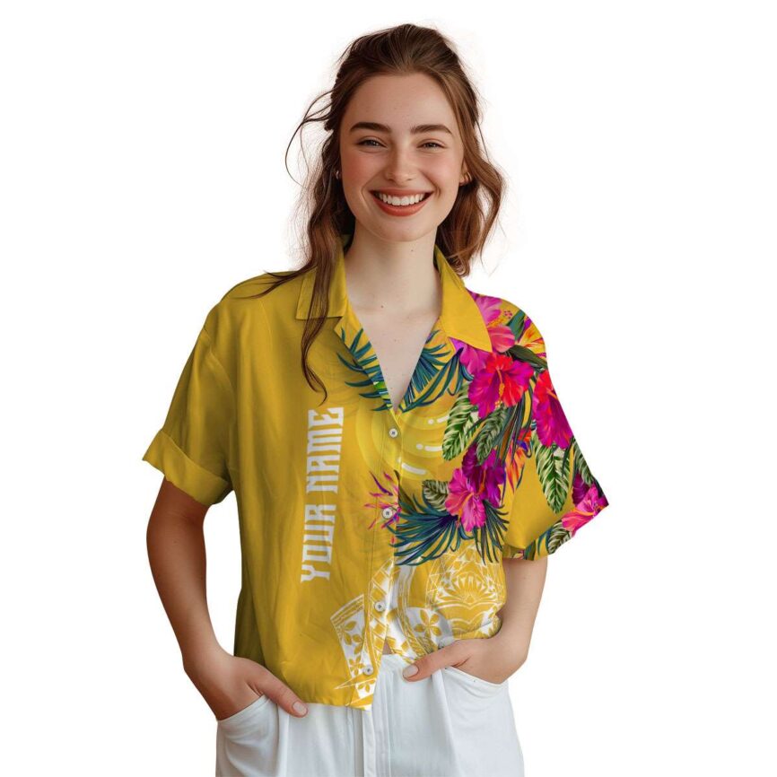 Custom Banana Polynesian Flowers Hawaiian Shirt Top rated