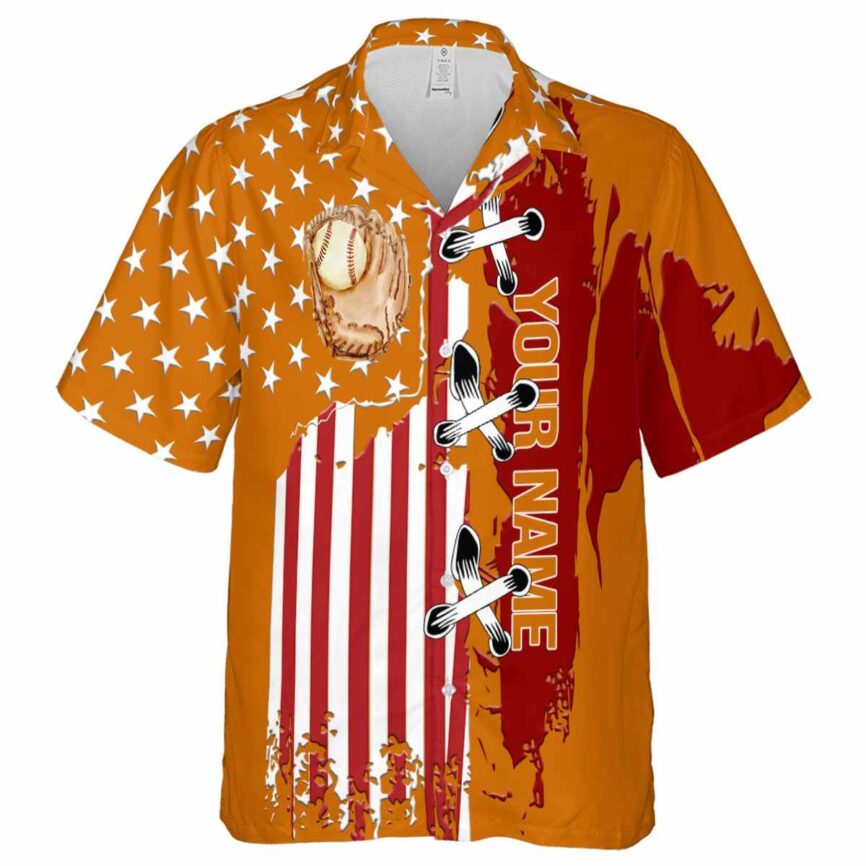 Custom Baseball Flag Stitches Hawaiian Shirt Fashion forward