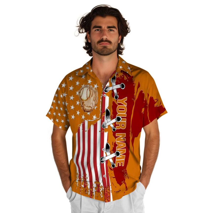 Custom Baseball Flag Stitches Hawaiian Shirt New Arrival