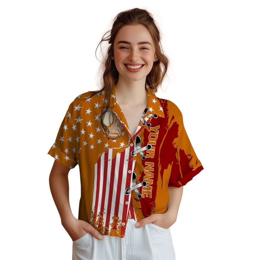 Custom Baseball Flag Stitches Hawaiian Shirt Top rated