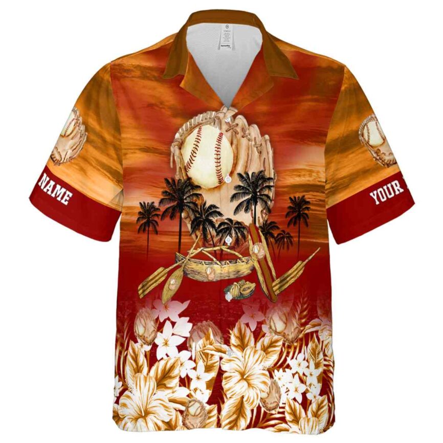 Custom Baseball Sunset Beach Canoe Hawaiian Shirt Fashion forward