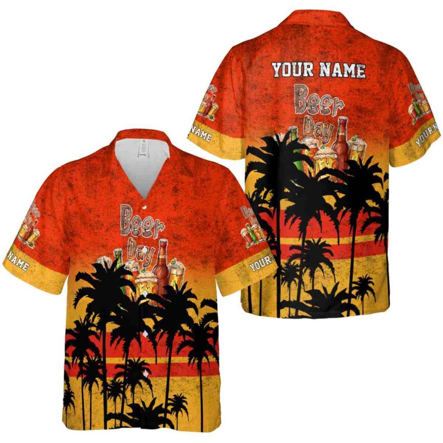 Custom Beer Sunset Gradient Hawaiian Shirt Premium grade