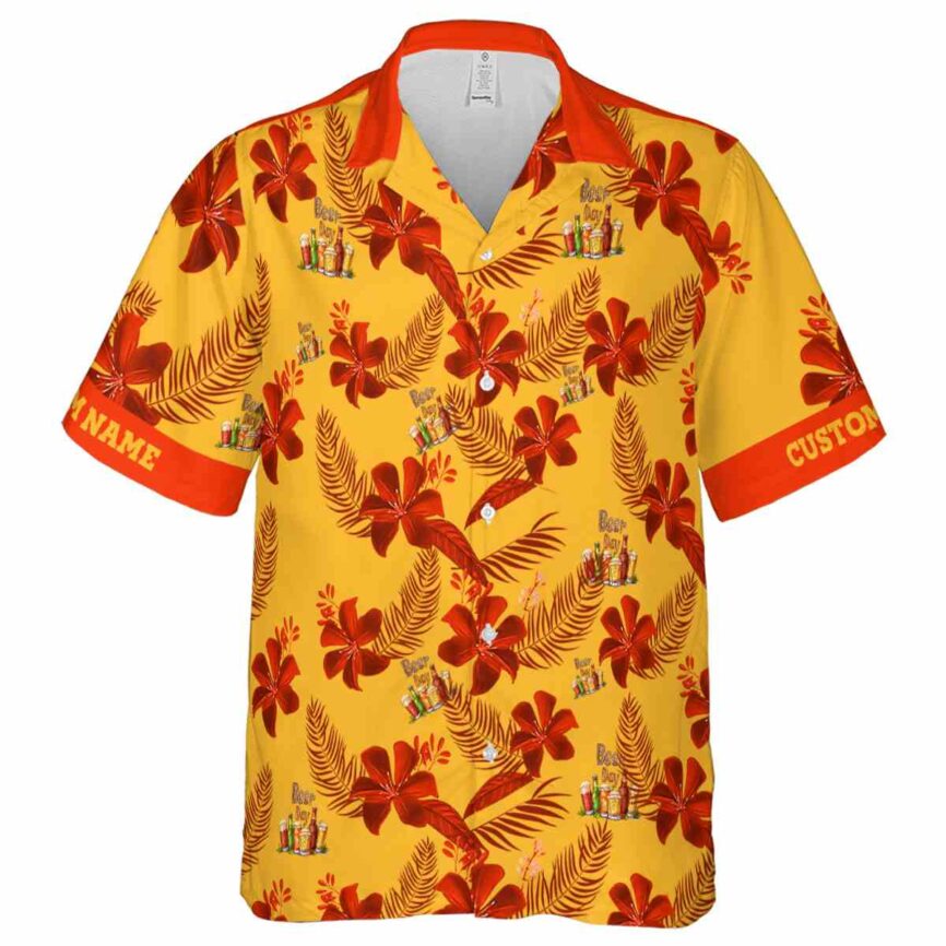 Custom Beer Tropical Flower Hawaiian Shirt Fashion forward