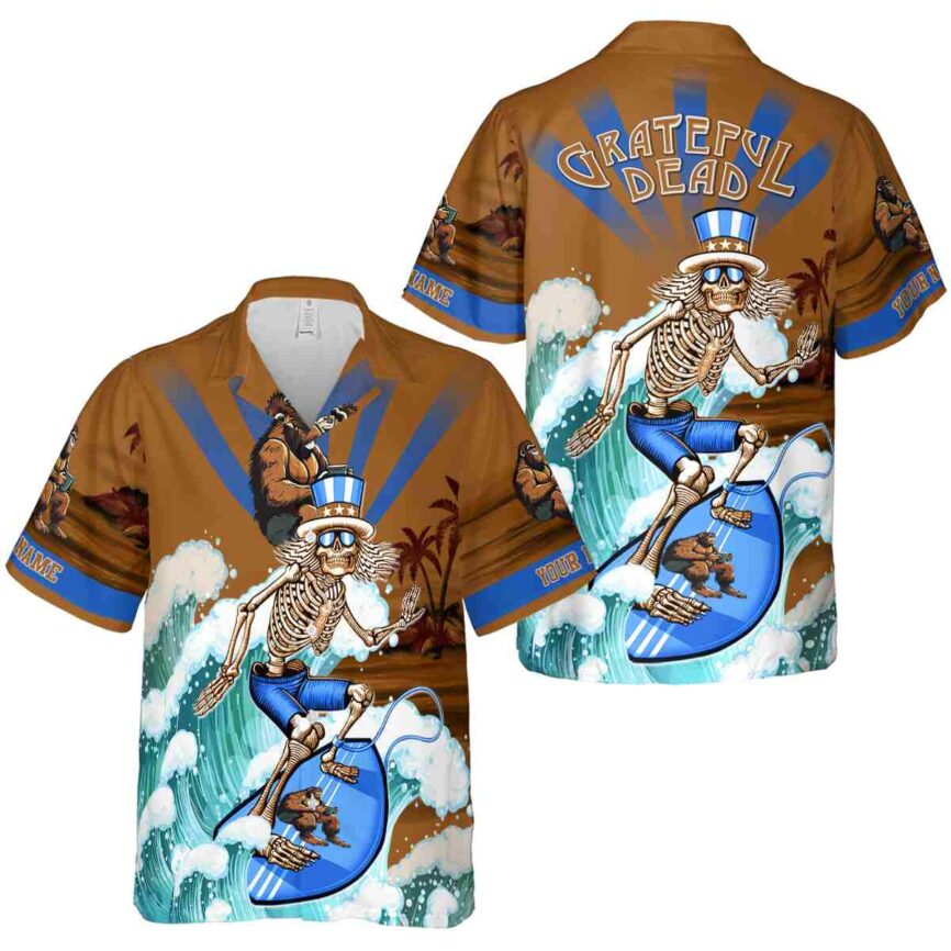 Custom Bigfoot Grateful Dead Motif Hawaiian Shirt Premium grade