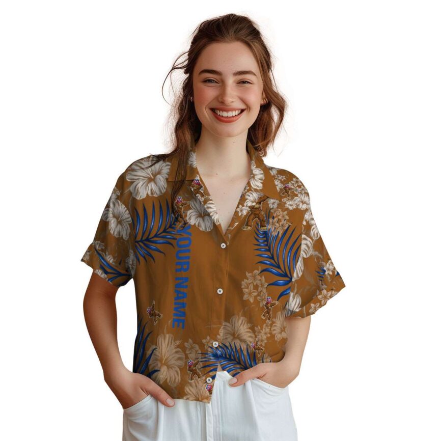 Custom Bigfoot Hibiscus Pattern Hawaiian Shirt Top rated