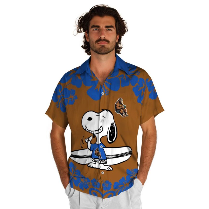 Custom Bigfoot Surfing Snoopy Hawaiian Shirt New Arrival