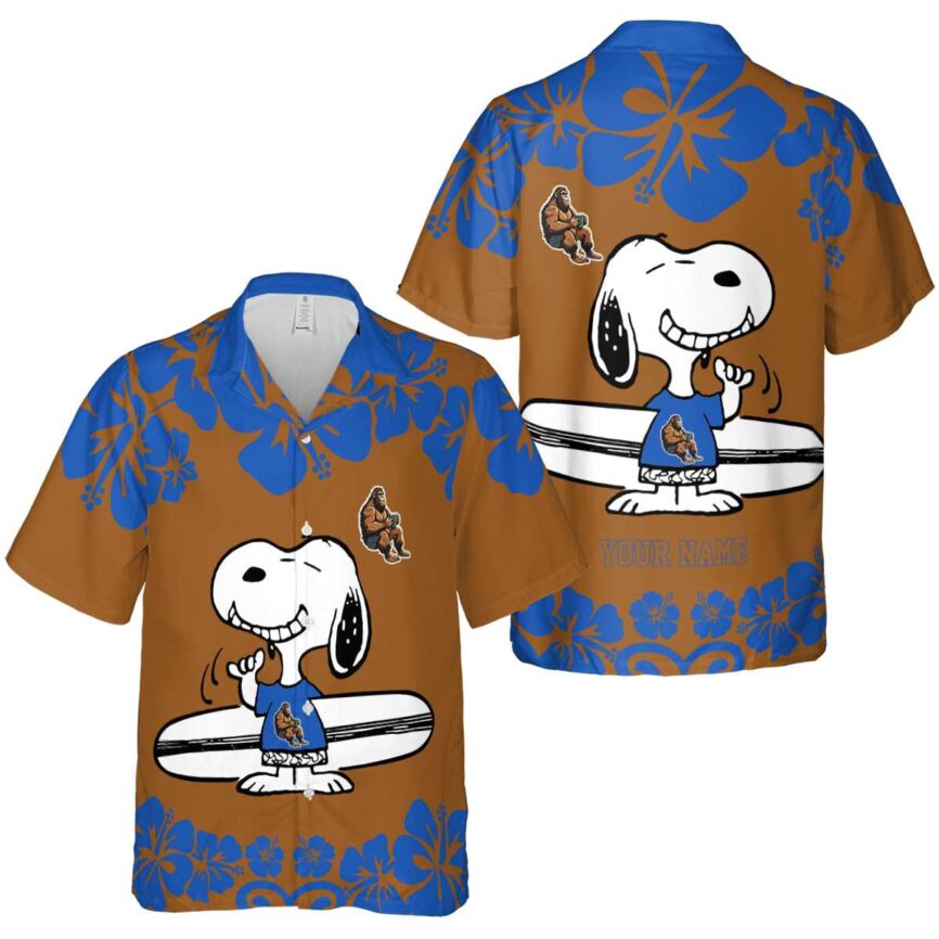 Custom Bigfoot Surfing Snoopy Hawaiian Shirt Premium grade