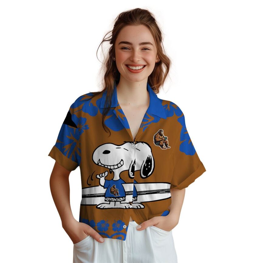 Custom Bigfoot Surfing Snoopy Hawaiian Shirt Top rated