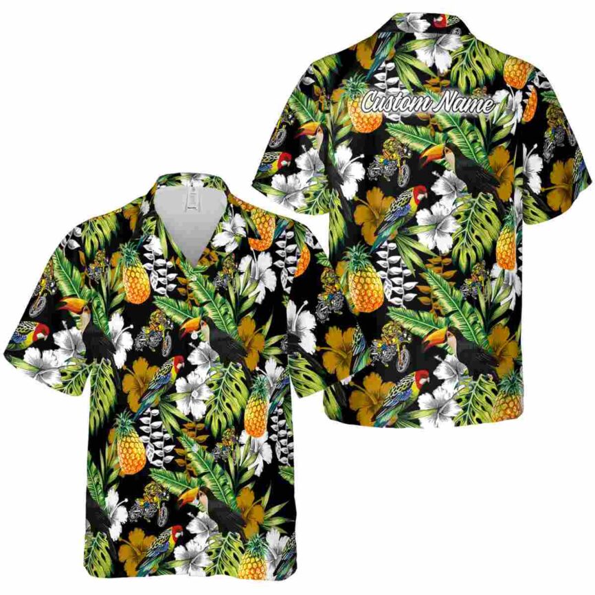 Custom Biker Toucan Bird Hawaiian Shirt Premium grade