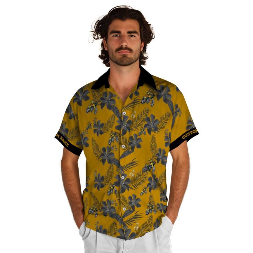 Custom Biker Tropical Flower Hawaiian Shirt New Arrival