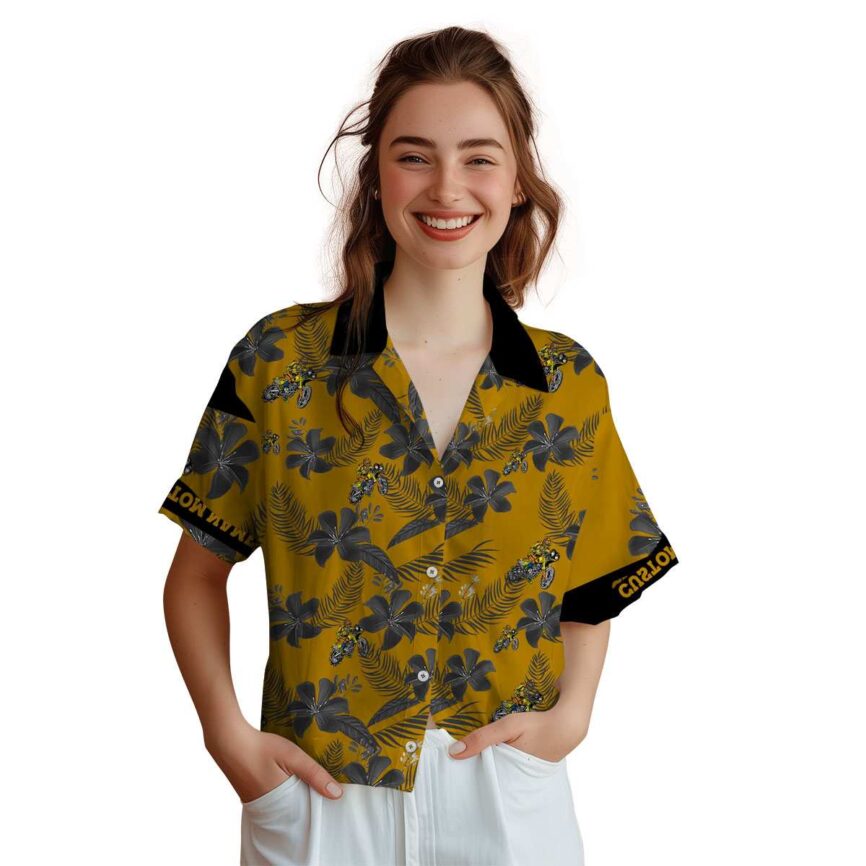 Custom Biker Tropical Flower Hawaiian Shirt Top rated