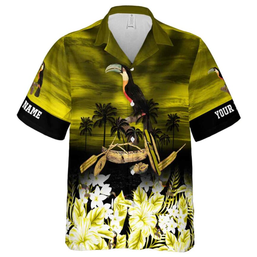 Custom Bird Sunset Beach Canoe Hawaiian Shirt Fashion forward