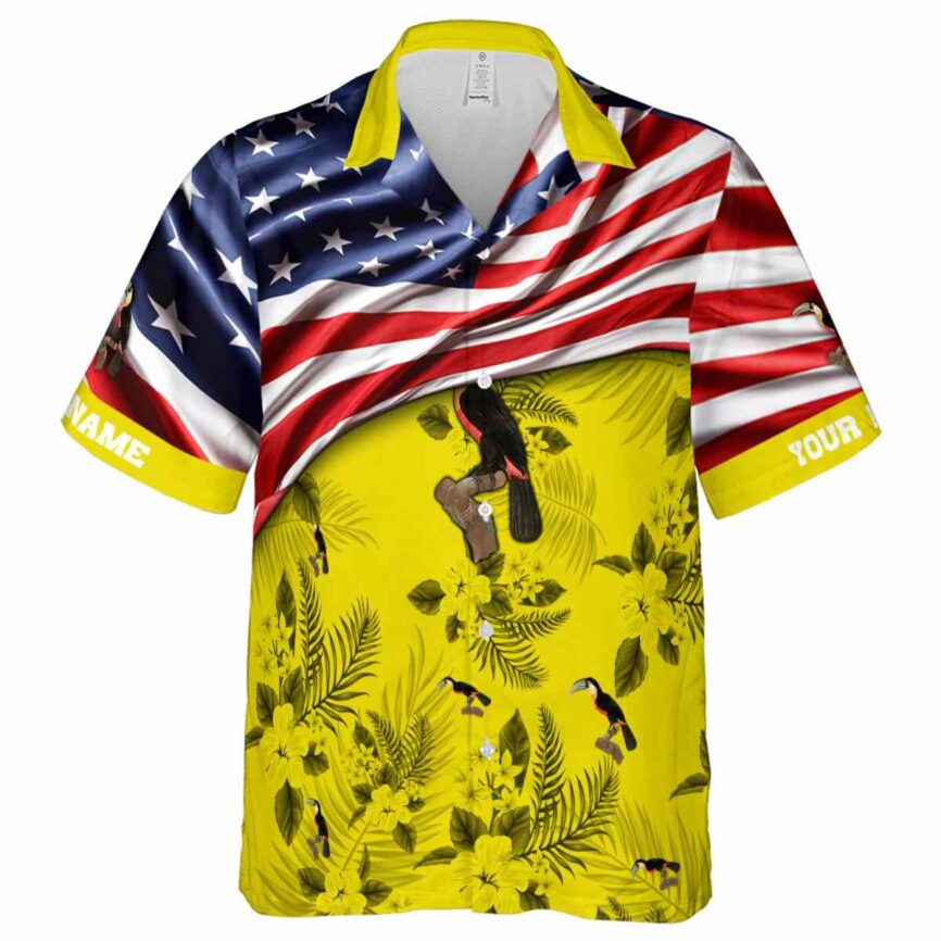 Custom Bird US Flag Themed Hawaiian Shirt Fashion forward