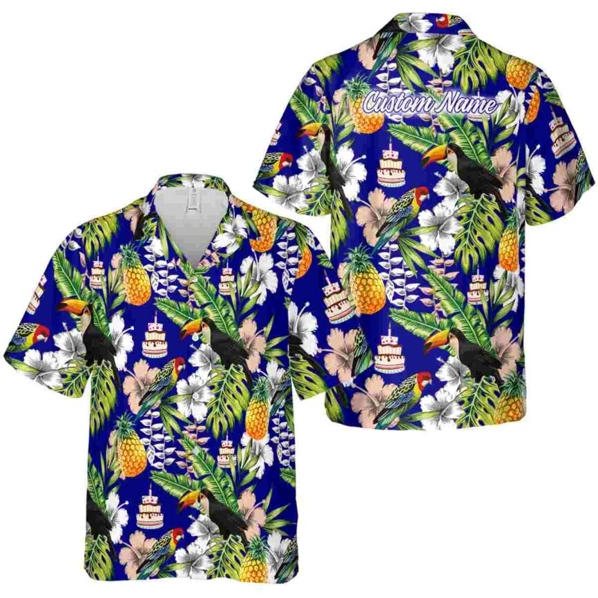 Custom Birthday Toucan Bird Hawaiian Shirt Premium grade