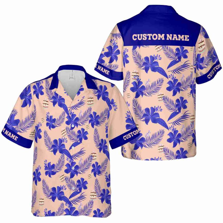 Custom Birthday Tropical Flower Hawaiian Shirt Premium grade