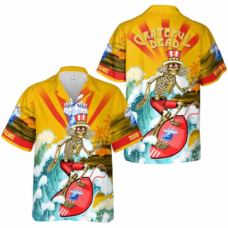 Custom Bowling Grateful Dead Motif Hawaiian Shirt Premium grade