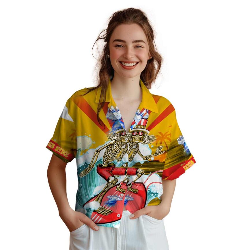 Custom Bowling Grateful Dead Motif Hawaiian Shirt Top rated