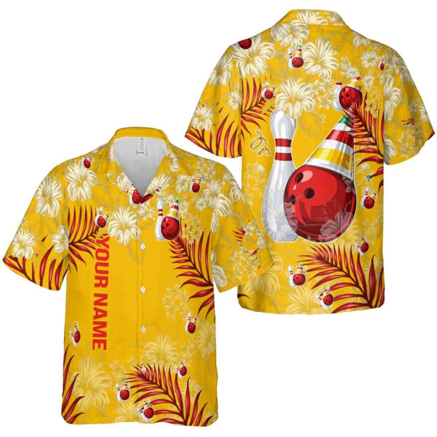 Custom Bowling Hibiscus Pattern Hawaiian Shirt Premium grade