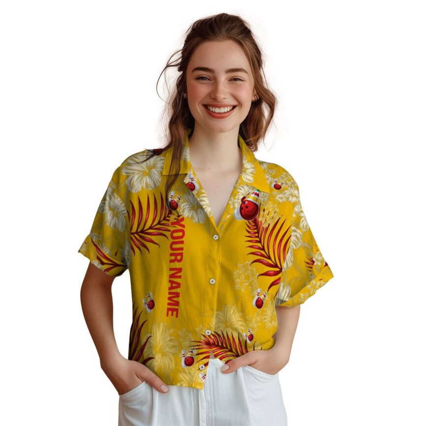 Custom Bowling Hibiscus Pattern Hawaiian Shirt Top rated