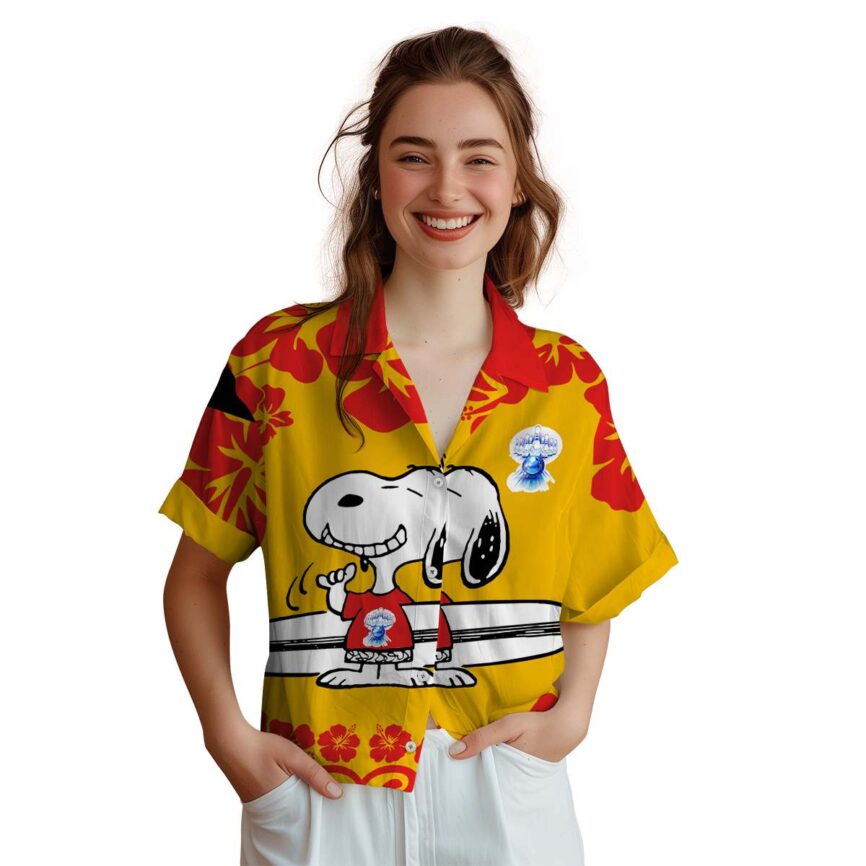 Custom Bowling Surfing Snoopy Hawaiian Shirt Top rated