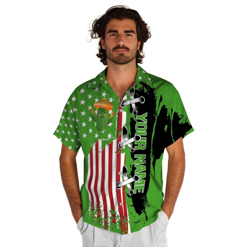 Custom Cactus Flag Stitches Hawaiian Shirt New Arrival