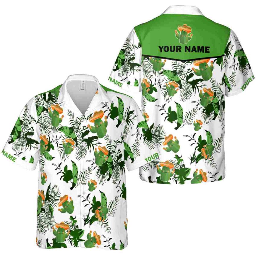 Custom Cactus Leafy Accents Hawaiian Shirt Premium grade