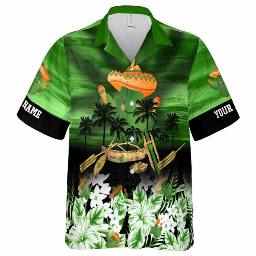 Custom Cactus Sunset Beach Canoe Hawaiian Shirt Fashion forward