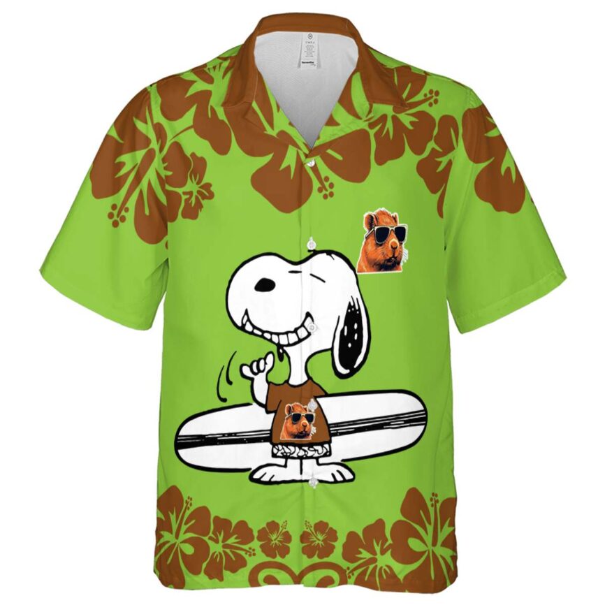 Custom Capybara Surfing Snoopy Hawaiian Shirt Fashion forward