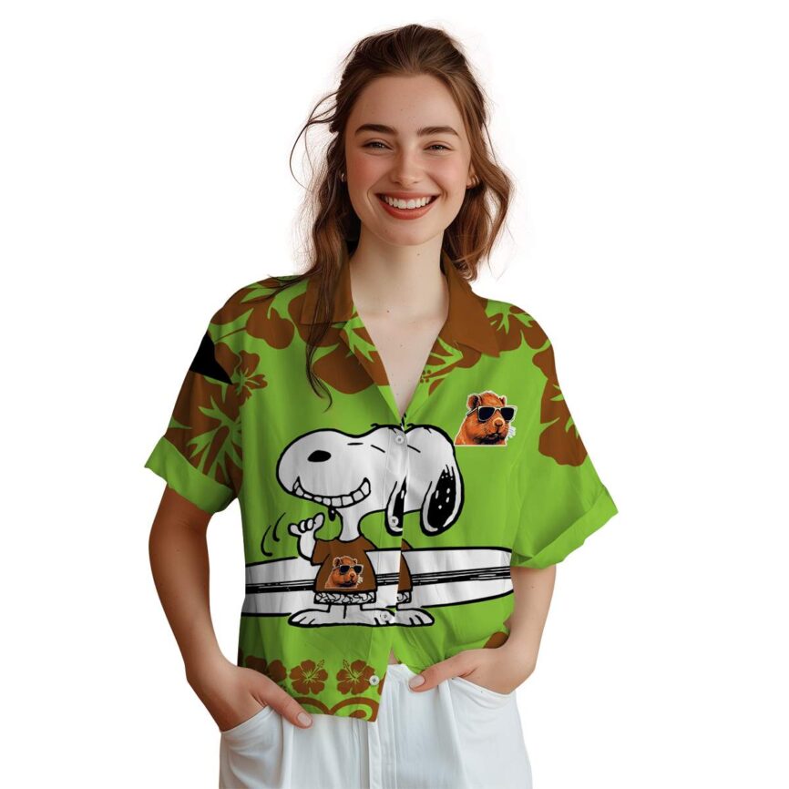 Custom Capybara Surfing Snoopy Hawaiian Shirt Top rated