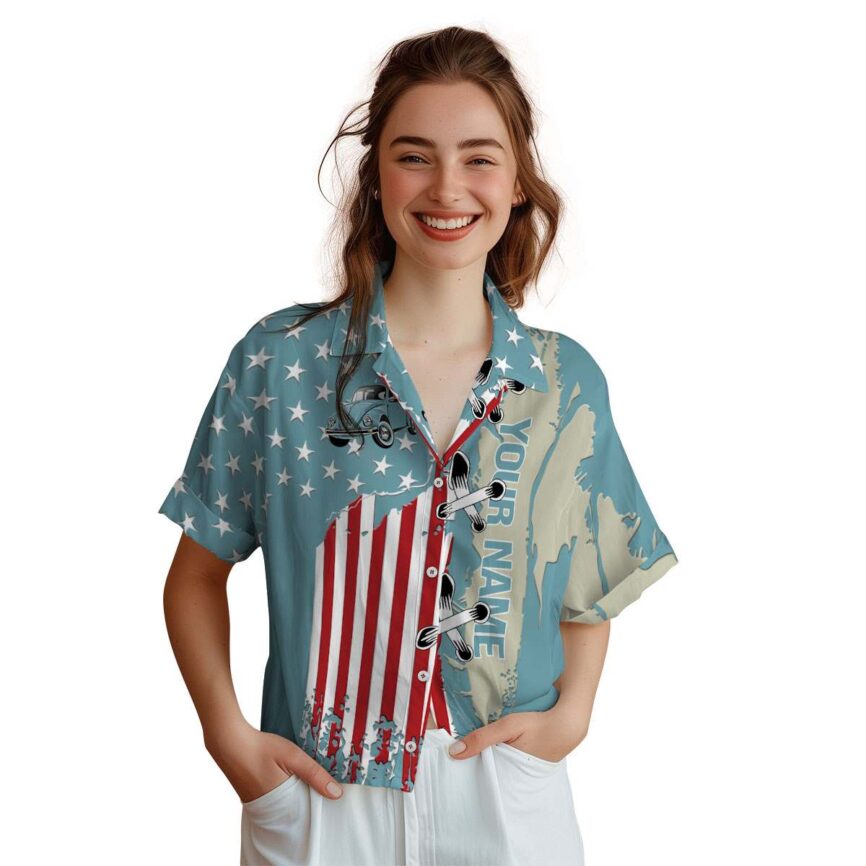 Custom Car Flag Stitches Hawaiian Shirt Top rated