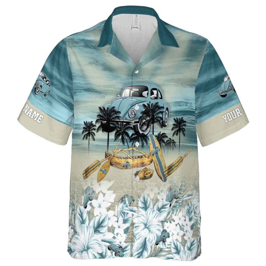 Custom Car Sunset Beach Canoe Hawaiian Shirt Fashion forward