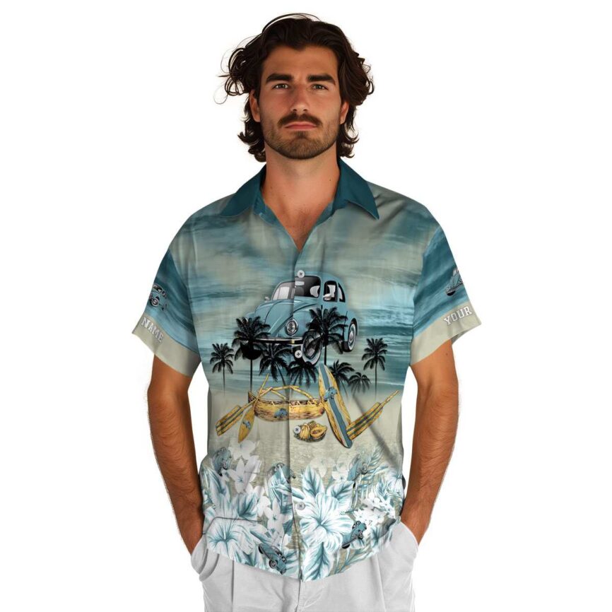 Custom Car Sunset Beach Canoe Hawaiian Shirt New Arrival