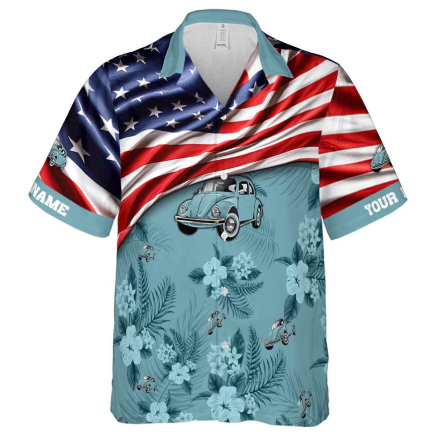 Custom Car US Flag Themed Hawaiian Shirt Fashion forward