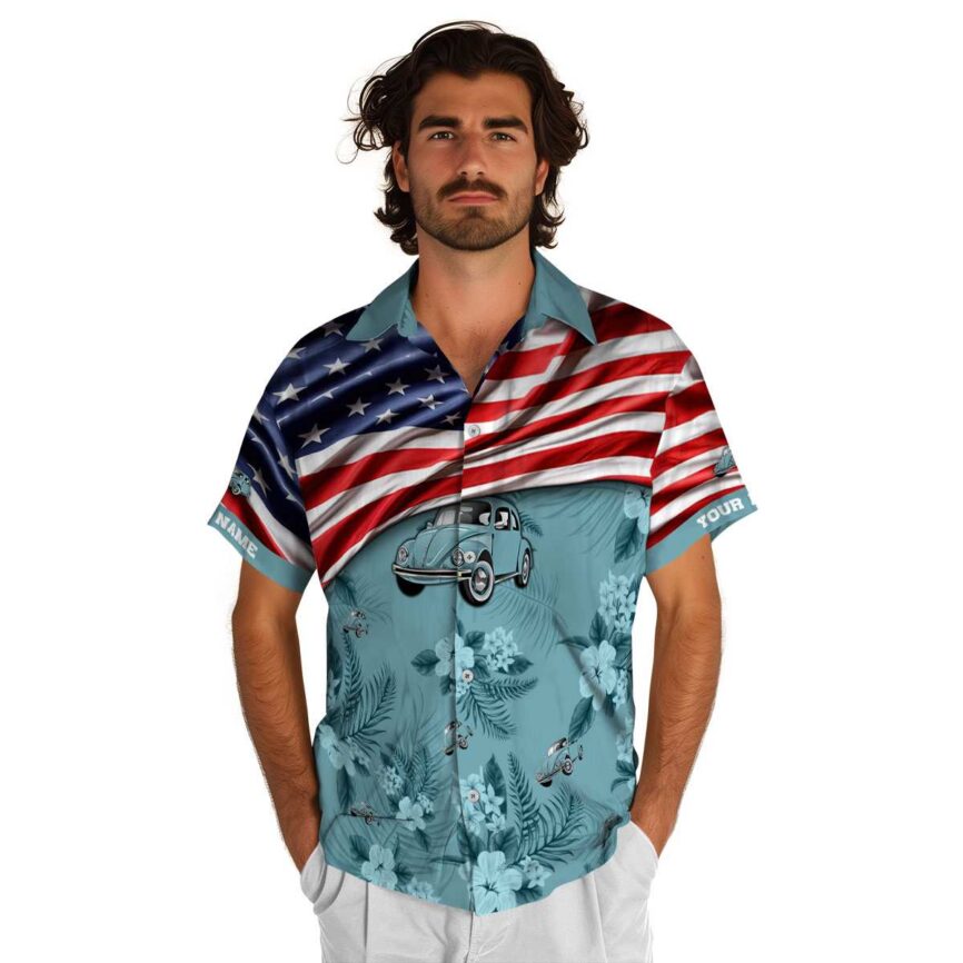 Custom Car US Flag Themed Hawaiian Shirt New Arrival