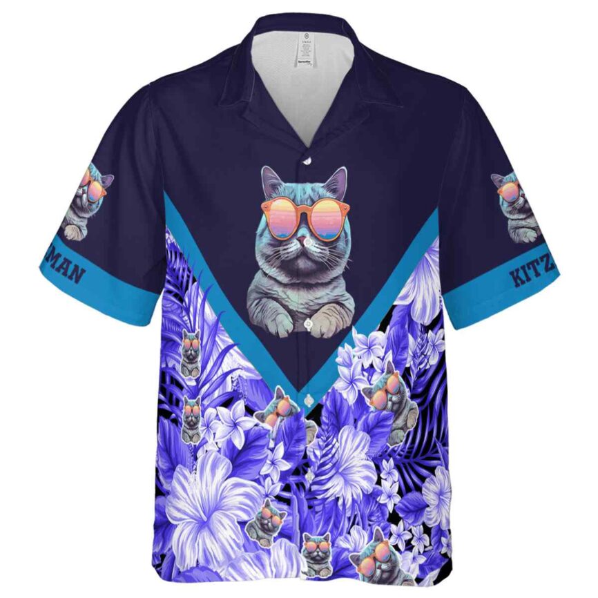 Custom Cat Bold Floral Number Hawaiian Shirt Fashion forward