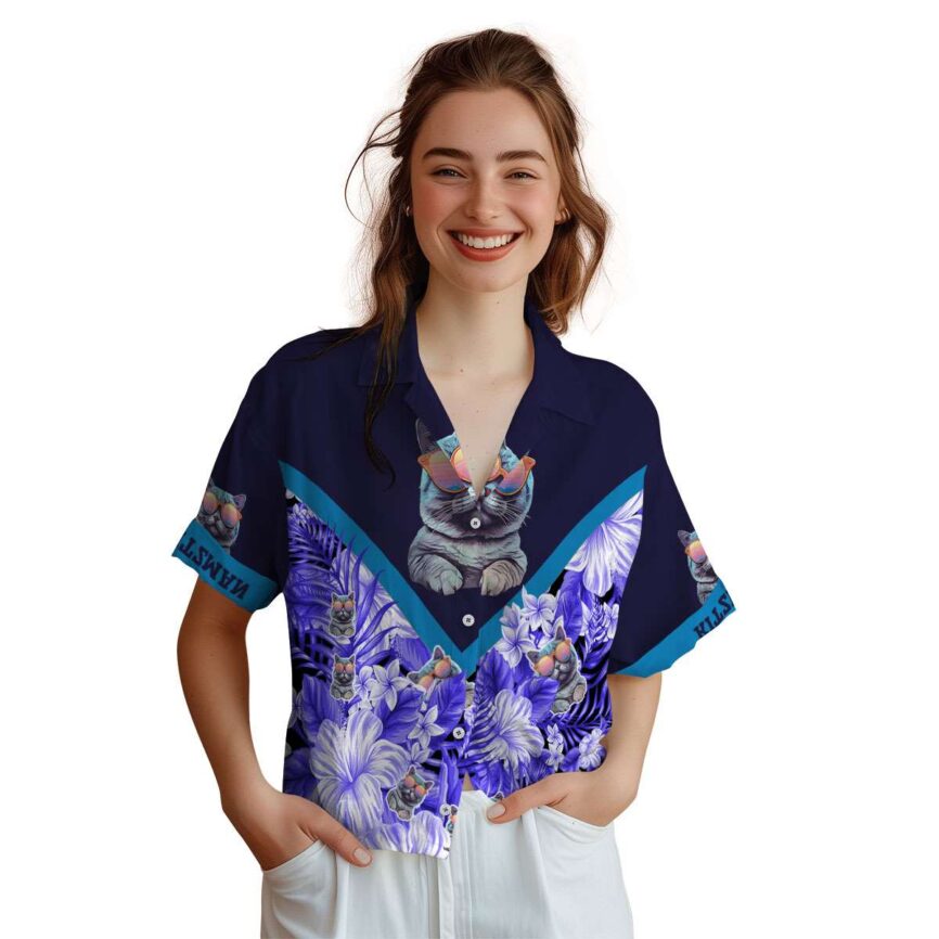 Custom Cat Bold Floral Number Hawaiian Shirt Top rated