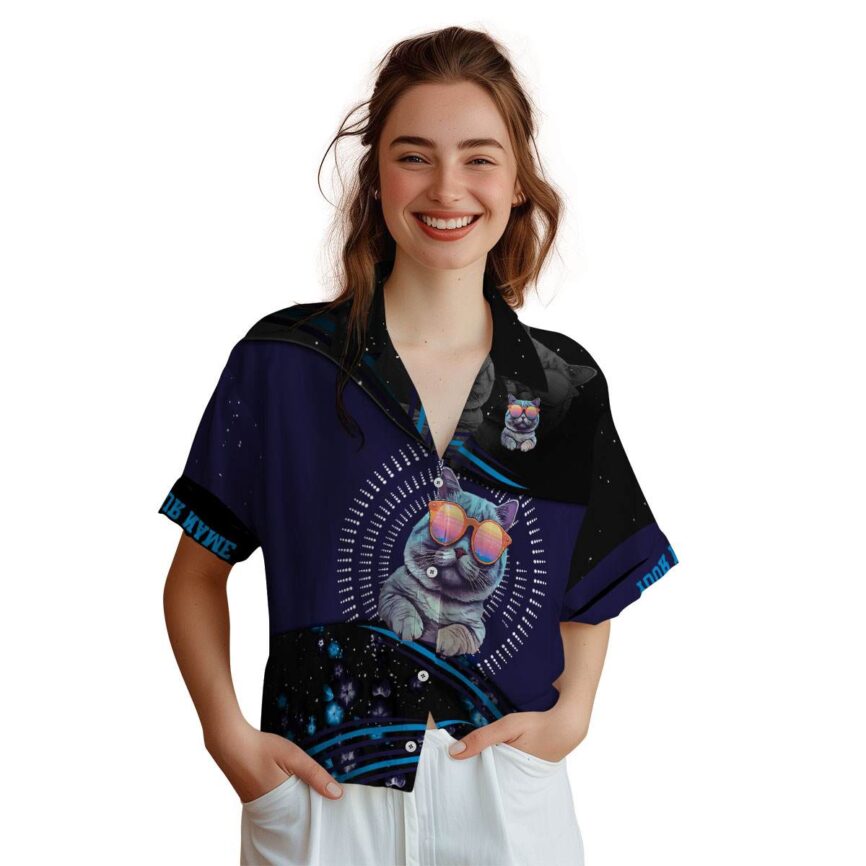 Custom Cat Dynamic Swirl Hawaiian Shirt Top rated