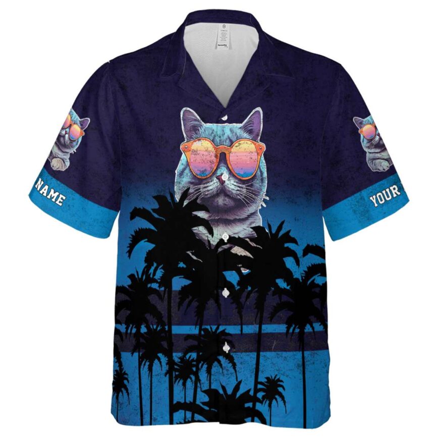 Custom Cat Sunset Gradient Hawaiian Shirt Fashion forward