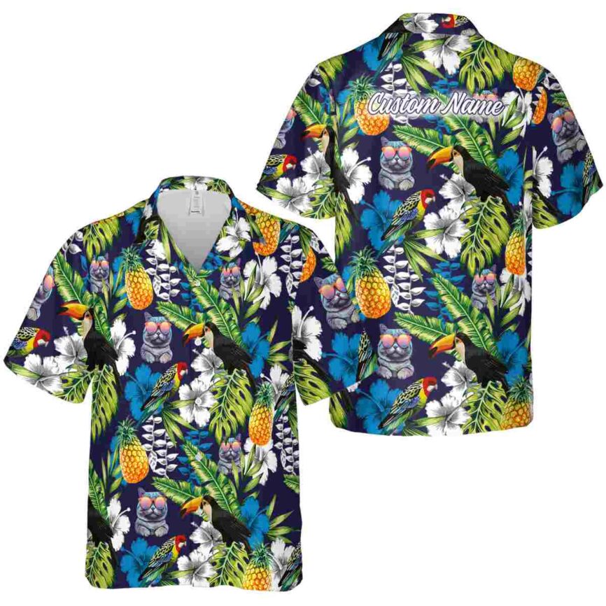 Custom Cat Toucan Bird Hawaiian Shirt Premium grade