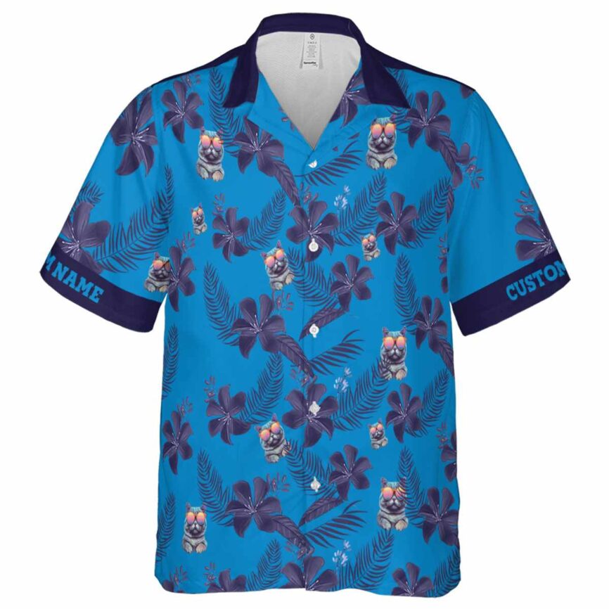 Custom Cat Tropical Flower Hawaiian Shirt Fashion forward