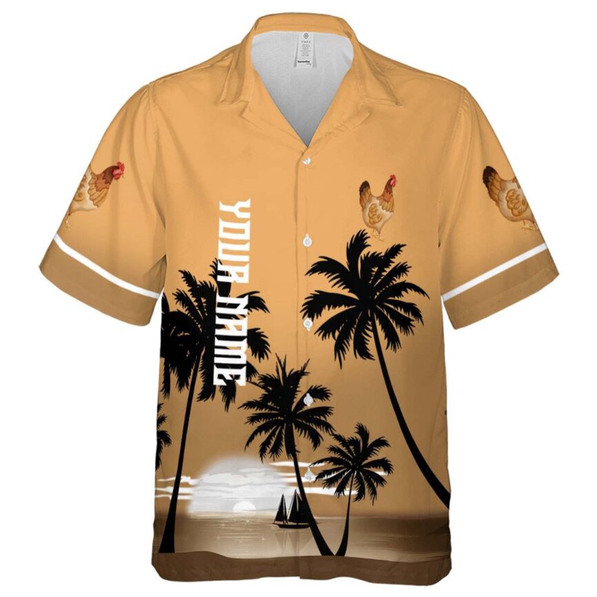 Custom Chicken Ocean Sunset Hawaiian Shirt Fashion forward